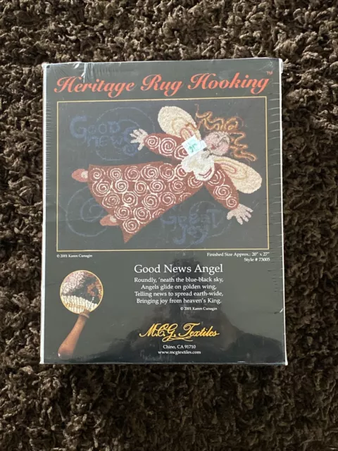 "Kit de enganche de alfombras Good News Angel # 73005 MCG Textiles 2001 Karen Cunagin 20""x27"