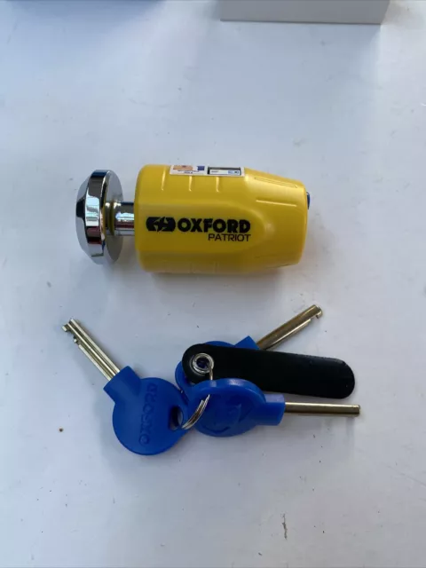 Oxford Patriot Motorcycle Bike Disc Lock 14Mm Locking Pin 4 Way Locking System