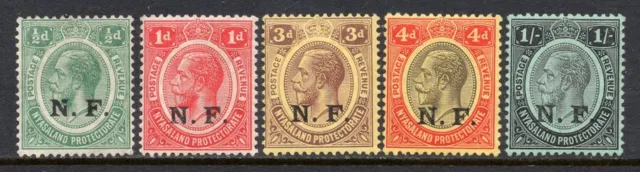 Nyasaland Protectorate Issued under British Occupation N101 to N105 mh set, read