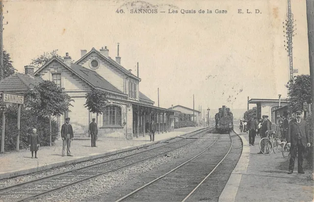 Cpa 95 Sannois / Les Quais De La Gare / Train