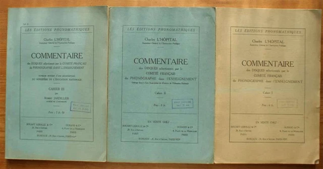 Commentaire des disques ... Comité Français Phonographe dans Enseignement
