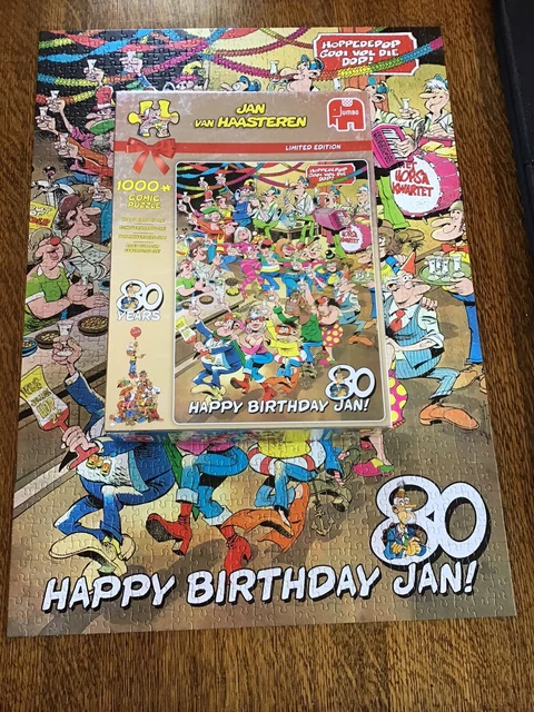 Jan Van Haasteren Puzzle 1000 Stück Alles Glückliche Geburtstag Jan 80. Jan Komplett