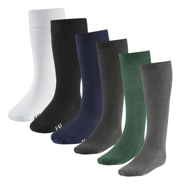 BANNER Girls Kids Knee High Socks Back to School Uniform 6Pairs Warm Cotton Rich