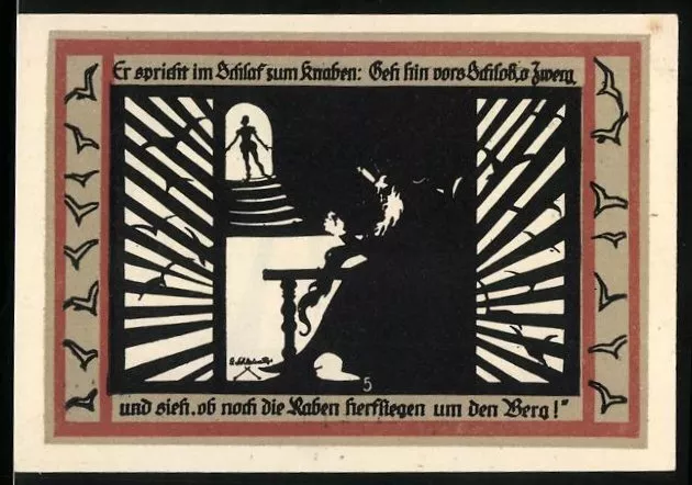 Notgeld Rossla am Kyffhäuser 1921, 25 Pfennig, Er spricht im Schlaf zum Knaben