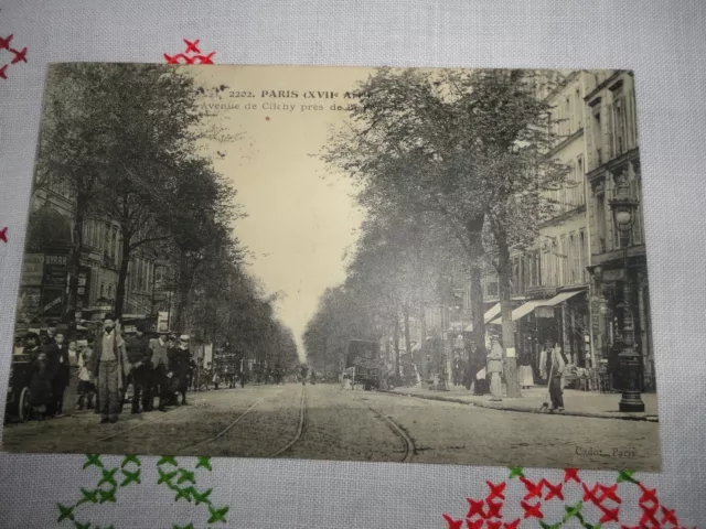 Carte Postale Ancienne.paris Xvii°.Avenue De Clichy Pres La Fourche..