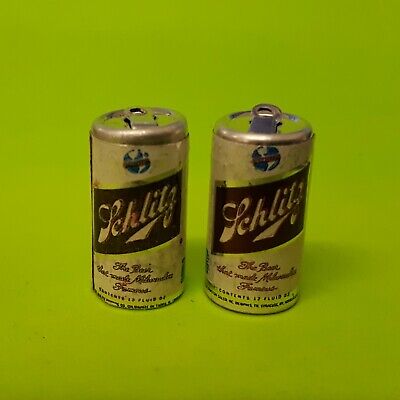 Vintage SCHLITZ BEER CAN CHARMS set of 2 gumball vending prize