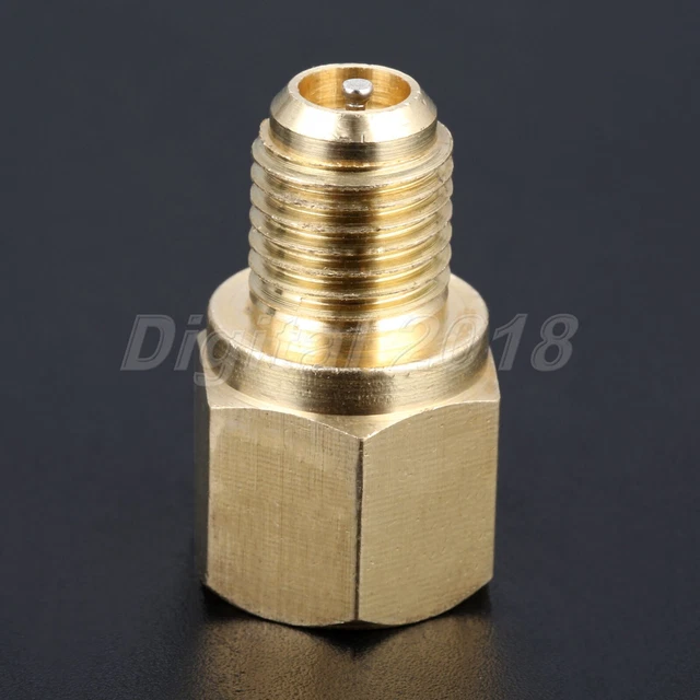 Brass Tank Adapter Fitting - 1/2" UNF Female To 1/4" SAE Male Flare 1 thumbnail image