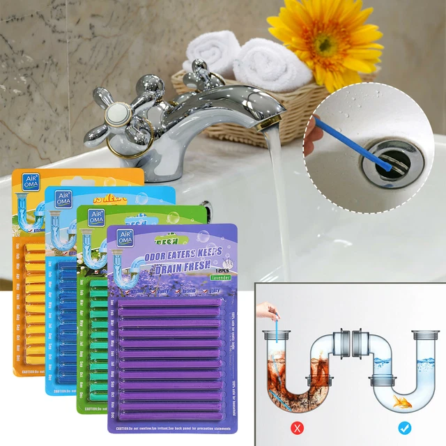PIPE CLEANING STICKS Oil Kitchen Toilet Bathtub Drains Cleaner 12pcs
