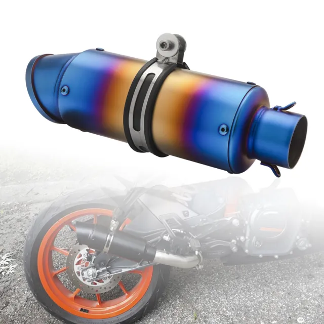 New Exhaust Muffler Tail Pipe Blue For 38-51mm Motorcycle ATV Dirt Bike