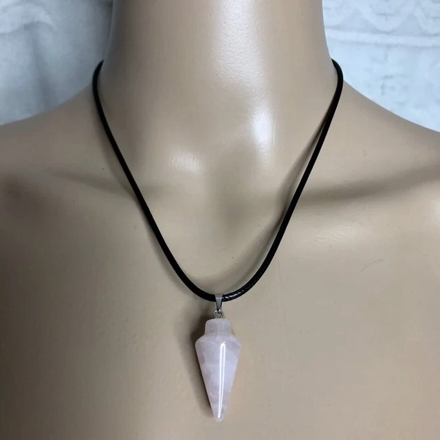 Gemstone Natural Crystal Quartz Healing Point Chakra Stone Pendant Necklace