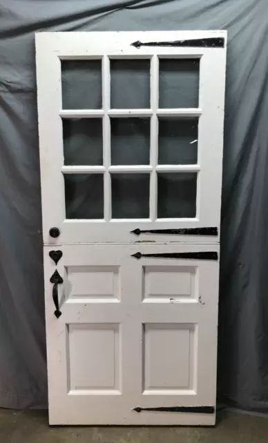 Vintage Solid Wood Dutch Door 9 Lite 36x80 Shabby White Entryway Old 424-24B