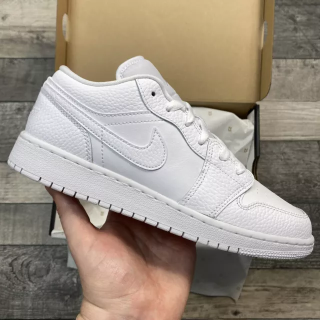 Nike Trainers Air Jordan 1 Low Triple White Gs Size Uk5.5 Us6Y Eur38.5