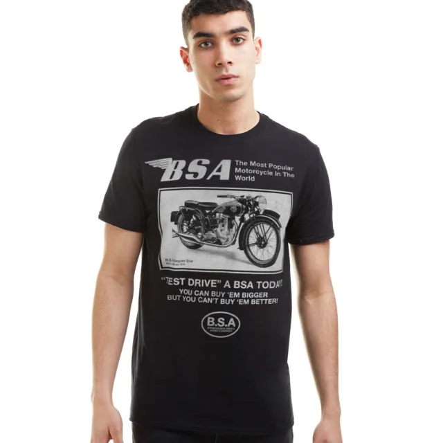 Official BSA Motorcycles Mens Motorcycle Test Drive T-shirt Black S - XXL