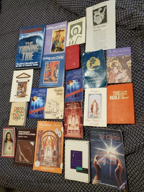 21 Lot Super Rare Vintage Original Religious Sacred Books Pamphlets Christian