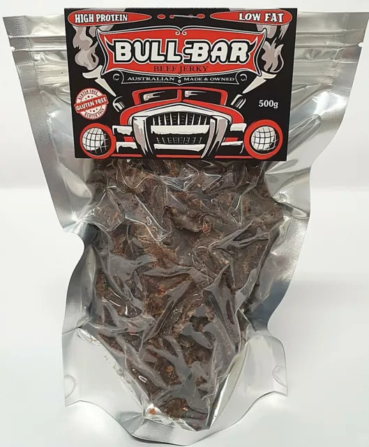 Australian Bullbar Beef Jerky 500g bulk Original healthy handcrafted protein