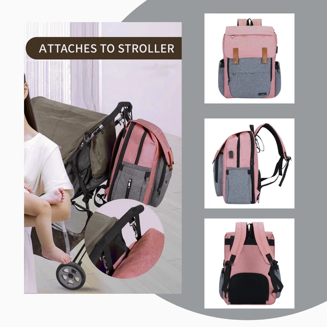 Large Baby Backpack Diaper Bag with Expanding Changing Station, USB Port 4