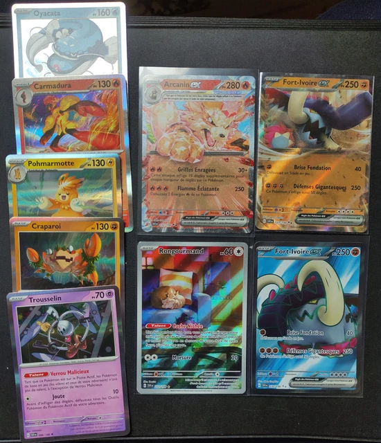 Lot de 9 cartes Pokemon Ecarlate et Violet avec EX et FA