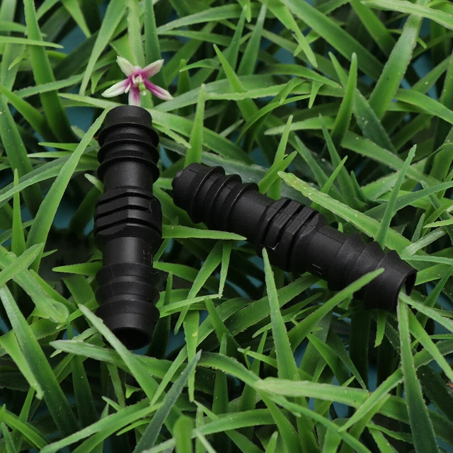 20 piezas accesorio de riego por goteo conector recto extensión jardín negro