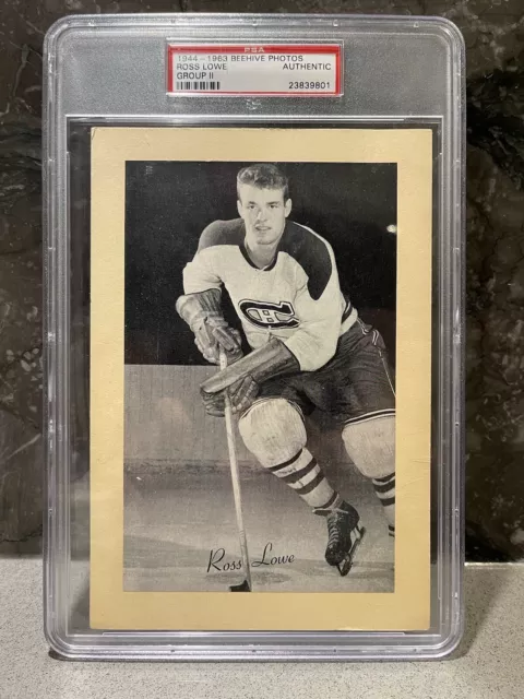 1944-63 Hockey Photo Corn Syrup Beehive Ross Lowe Montreal Canadiens Psa Graded