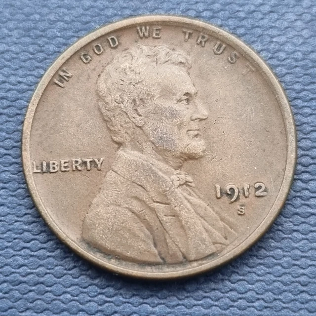1912 S Wheat Cent Lincoln Head Penny 1c Higher Grade XF - AU #49550