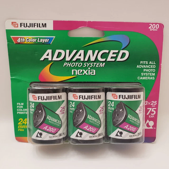Fujifilm Advanced Photo System Nexia 200 Speed 24mm 25 exp x 3 rolls exp 2004-12