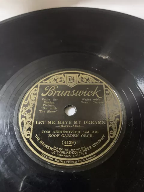 From Movie On with the Show Am I Blue Let me have my dreams Tom Gerunovich 78rpm