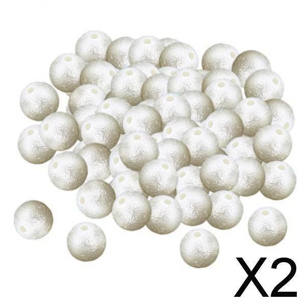 2X 100 Round Acrylic Imitation Faux Pearl Spacer Beads, Loose Beads Vase Filler