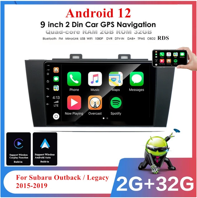 9'' Car Android Stereo Radio GPS Navi Head Unit For Subaru Legacy Outback 15-19