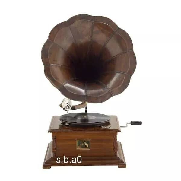 HMV Gramophone Player original Cuerda funcional gramófono de trabajo... 2