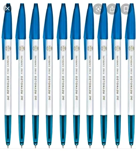 Reynolds 045 Bola Punto Liso Pluma de Escritura - Paquete De 30 Pluma (Azul)