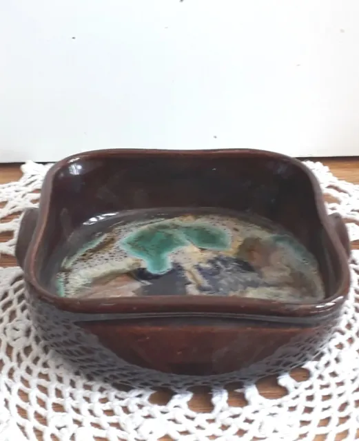 Vintage 1980' Devica Gres de Viana Portugal Pottery Iridescent Glazed Dish