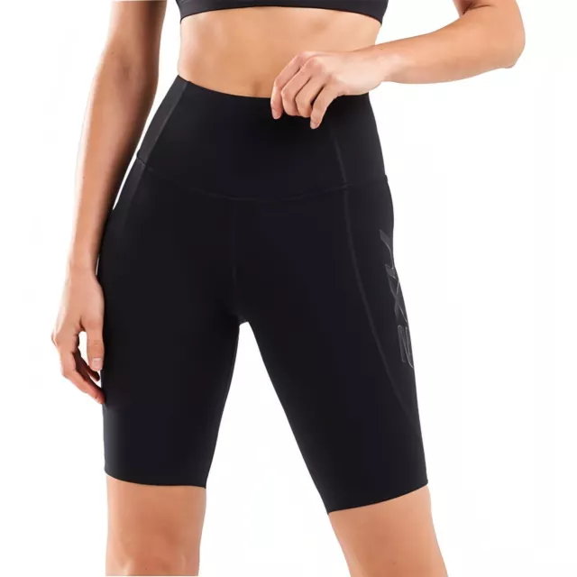 2XU Womens Fitness New Heights Short Compression Tights - Black