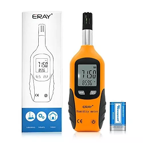 Digital Psychrometer Thermometer Hygrometer with Backlight,  Temperature Orange 3