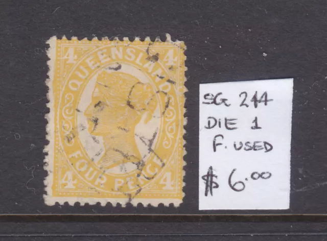 QLD:  4d YELLOW QV  DIE 1    SG 244   F.USED