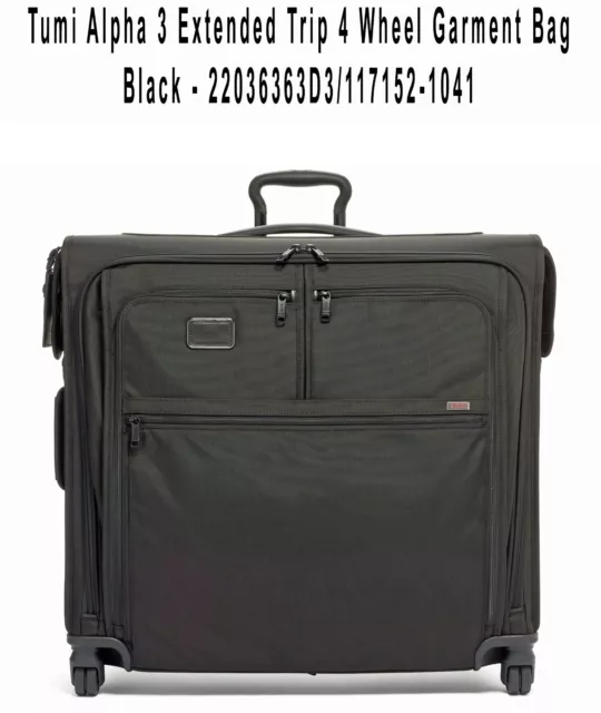 Tumi 22036363D3 Alpha 3 Extended Trip 4 Wheel Garment Bag - Black - 117152-1041