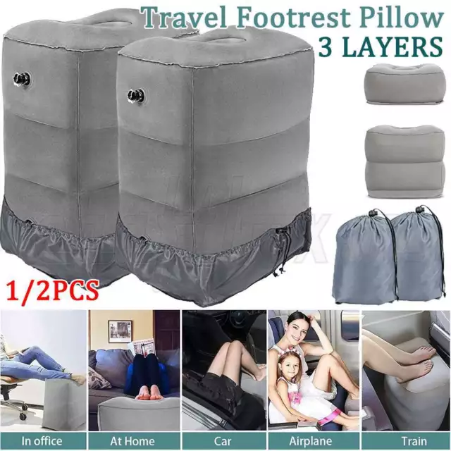 Inflatable Foot Rest Travel Air Pillow Cushion Office Home Leg Footrest Relax AU