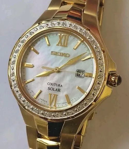 Seiko SUT242 Ladie's Dial Mother Of Pearl Gold Stainless Steel PVD