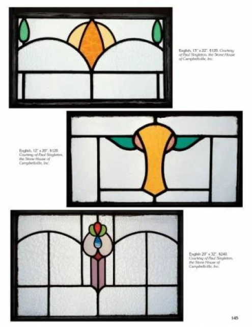 Antique Stained Glass Guide Book Windows Door Panel Design 4