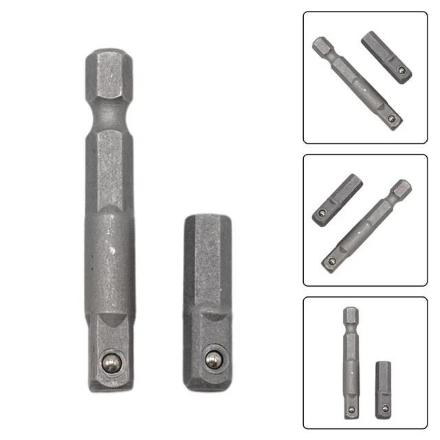 2pcs Chiave a Bussola Adattatore Convertitore 1/4  Esagono Gambo Guida Prolunga