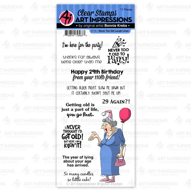 Stempel "Never Too Old Laugh Lines" Art Impressions, Geburtstag
