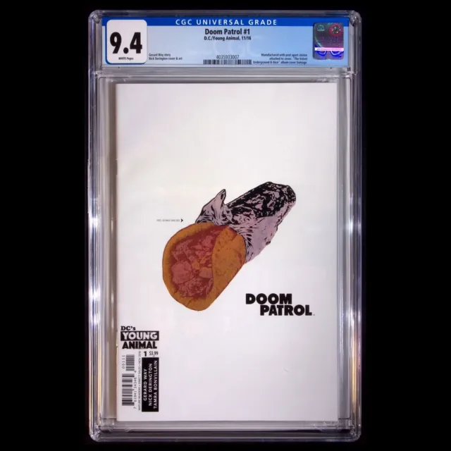 Doom Patrol #1 - DC/Young Animal 2016 - sticker cover, album homage - CGC 9.4