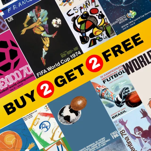 BUY 2 GET 2 FREE Fifa World Cup Souvenir Wall Posters - Football Room Decor