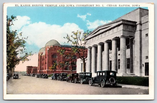 El Kahir Shrine Temple & Iowa Consistory No 2 Cedar Rapids Iowa IA Vtg Postcard