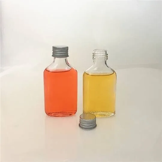 50ml glass bottle miniature, 5cl Flask  with Silver cap
