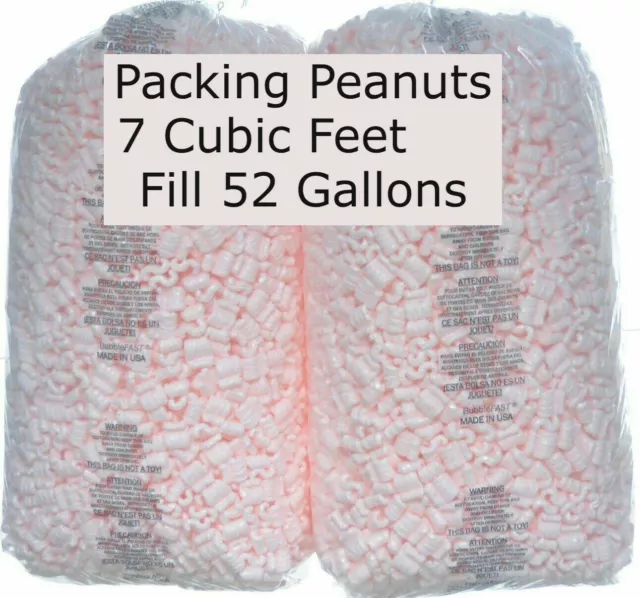 Packing+Peanuts+Pottery+Glass+Delicate+China+Dinnerware+2 x 3.5+Bags+52+Gal+Fill