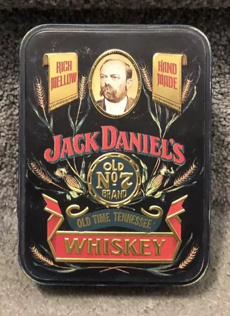 Vintage Jack Daniels Old Time Tennessee Whiskey Tin Can W/2 Mini Jack Bottles