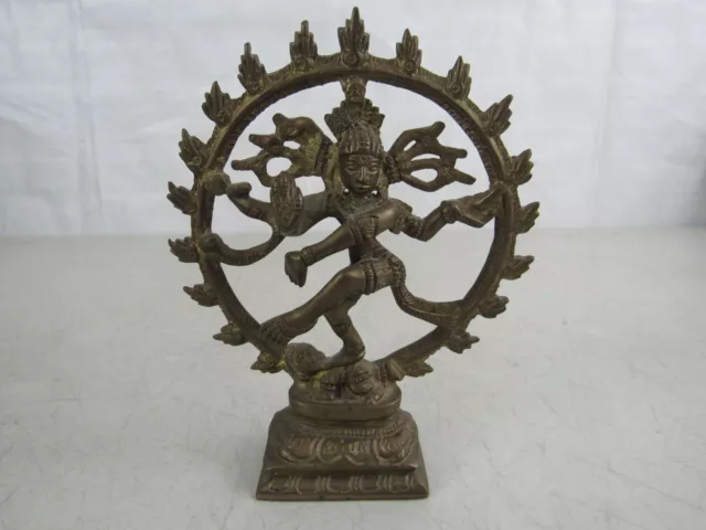 Nataraja Lord Shiva Hindu Goddess Of Dance Solid Brass Vintage Statue