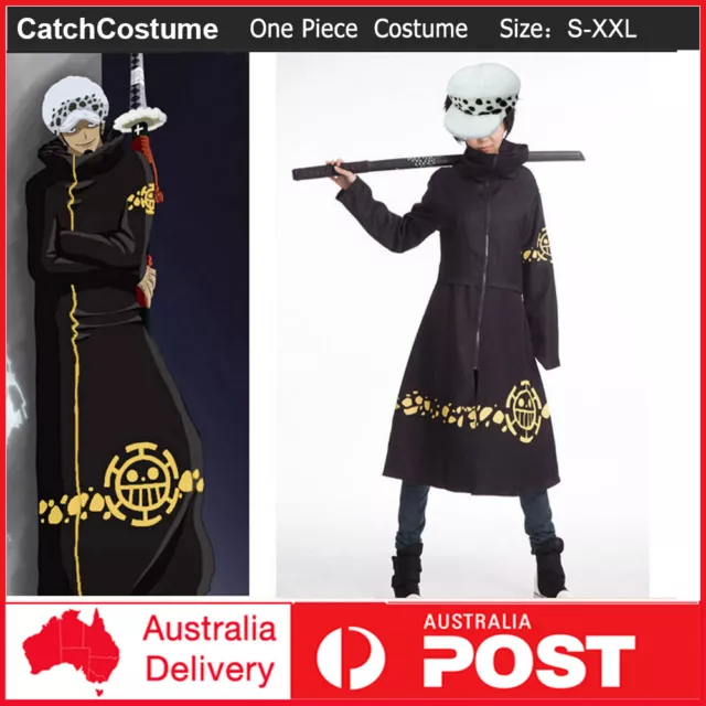 One Piece Trafalgar Law Coat Hat 2 years later OP Cosplay Costume Tailored