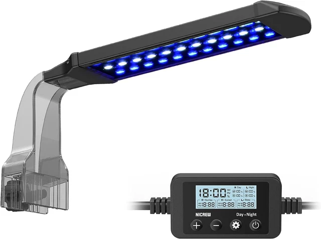 NICREW Marine Clip on Aquarium Light, Saltwater Fish Tank Light for Coral Reef 2