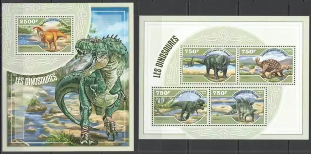 St2758 2014 Niger Fauna Prehistoric Animals Dinosaurs 1Kb+1Bl Mnh